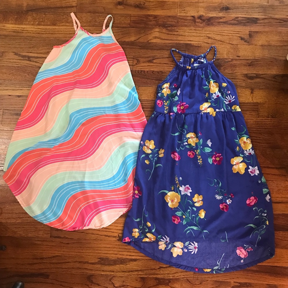 Girls Spaghetti Strap Maxi Sundress Dresses
Flower Floral Swirling Stripe Colors